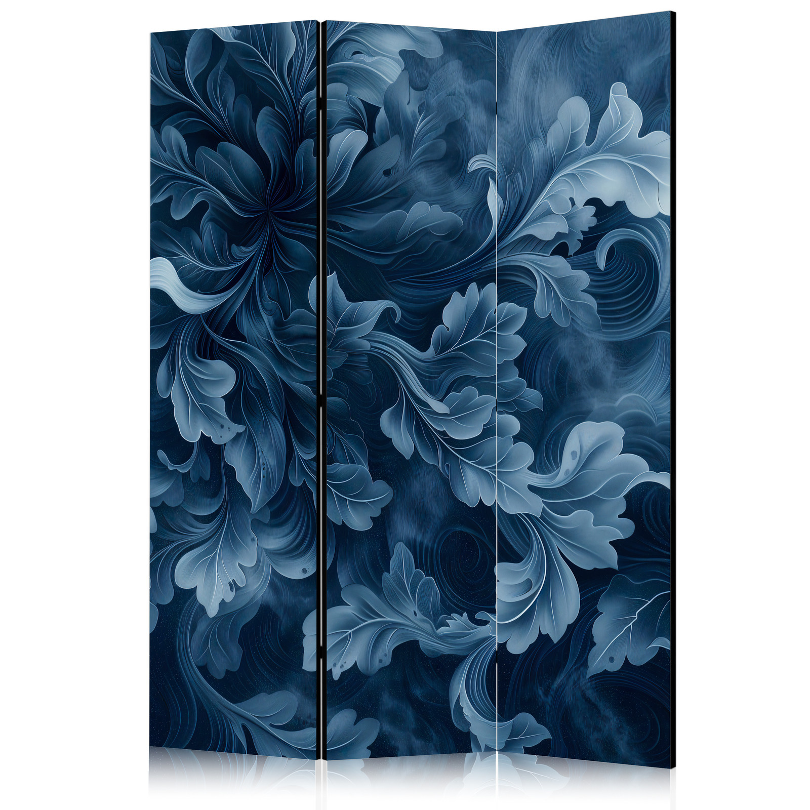 Διαχωριστικο Δωματιου - Abstract Ornaments - Dark Blue Victorian Leaves Μονης Οψης 135x172cm