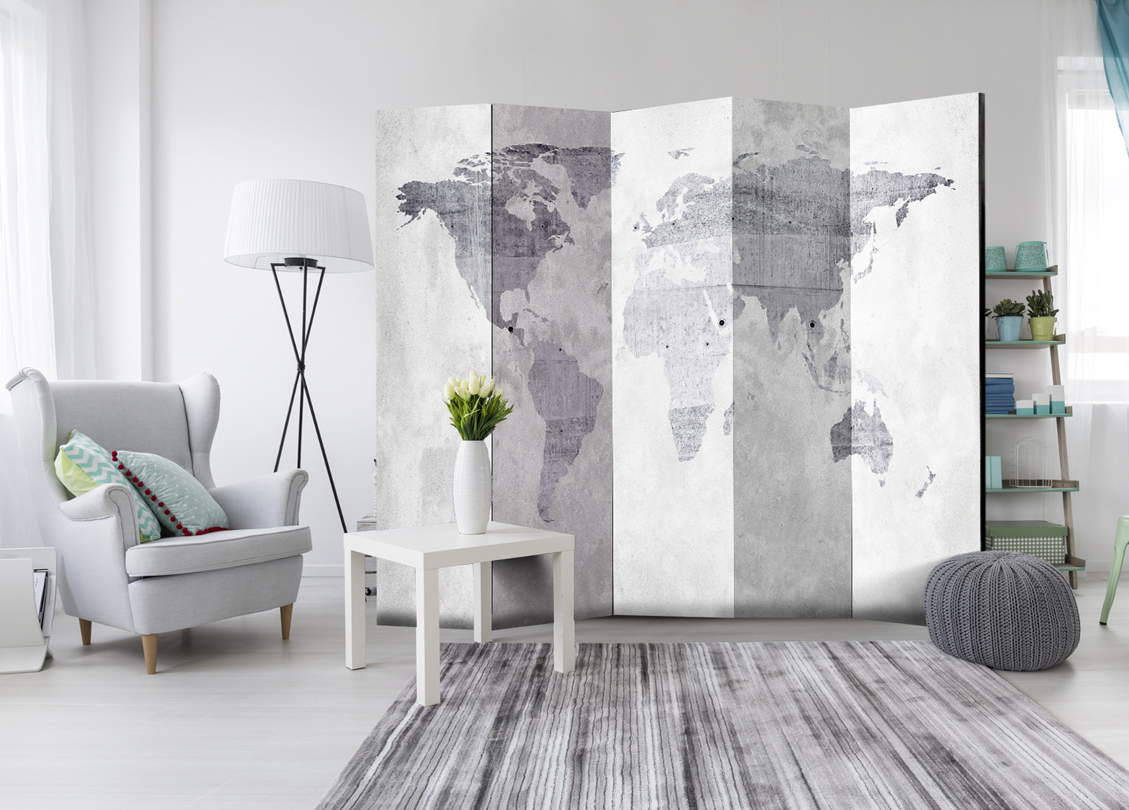 Διαχωριστικο Δωματιου - Concrete Map Μονης Οψης 225x172cm