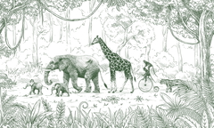 Animal Parade Ταπετσαρια Τοιχου Πρασινο