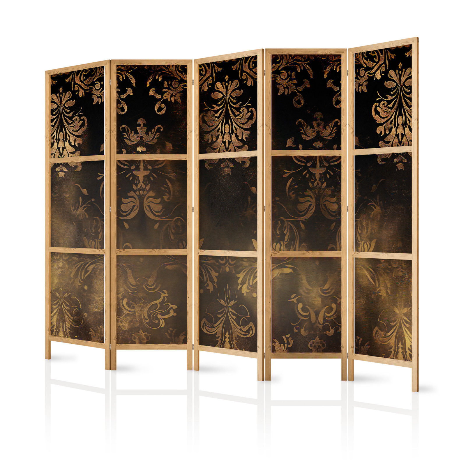 Ιαπωνικο Διαχωριστικο Δωματιου - Floral Ornaments Carved In Delicate Sepia And Brown Shades 225x172cm