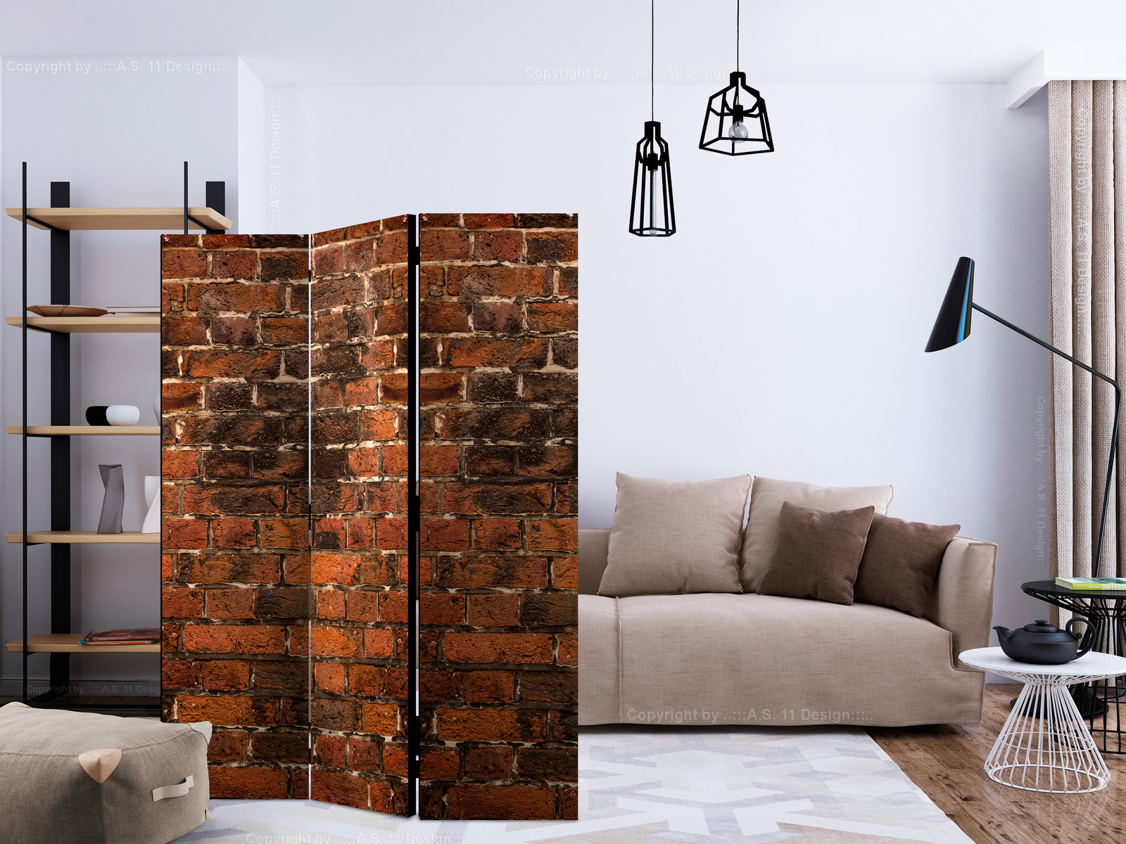 Διαχωριστικο Δωματιου - Brick Shadow Μονης Οψης 135x172cm