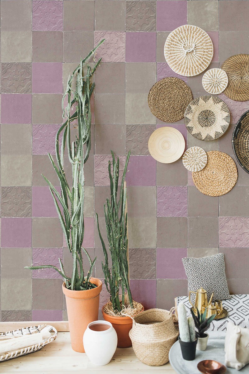 Ταπετσαρια Τοιχου Tiles Διαφορα Χρωματα