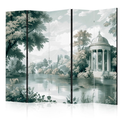 Διαχωριστικο Δωματιου - View Of The Park And Lake - Retro Vintage Landscape In Greens Μονης Οψης 225x172cm