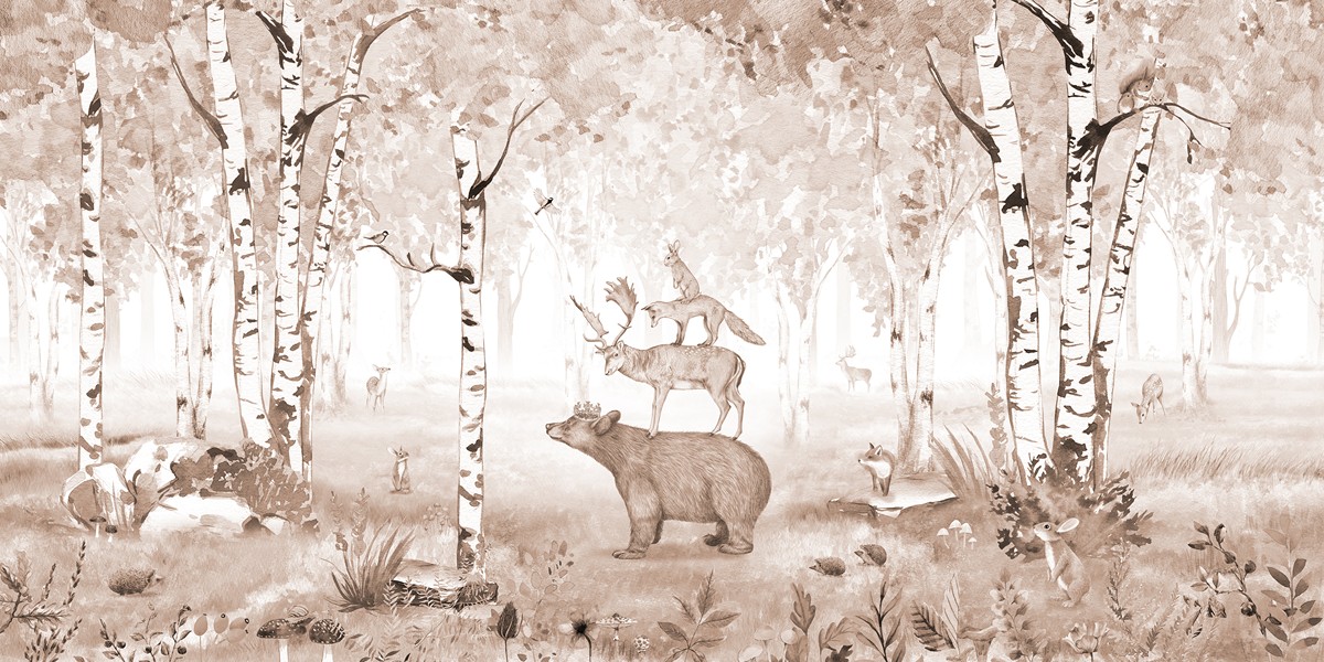 Bear King Ταπετσαρια Τοιχου Μπεζ