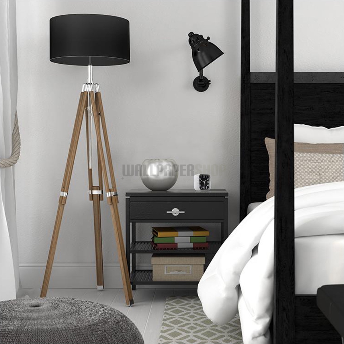 Space Hotel Brain Pod Επιτραπεζιο Ρολοι Ξυπνητηρι Μαυρο