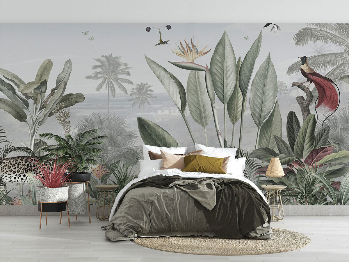 Botanical Beauty Panorama Ταπετσαρια Τοιχου Πρασινο