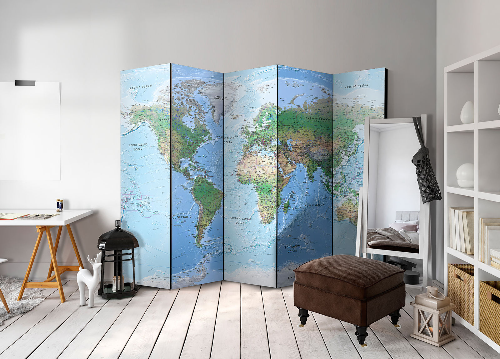 Διαχωριστικο Δωματιου - World Map Μονης Οψης 225x172cm