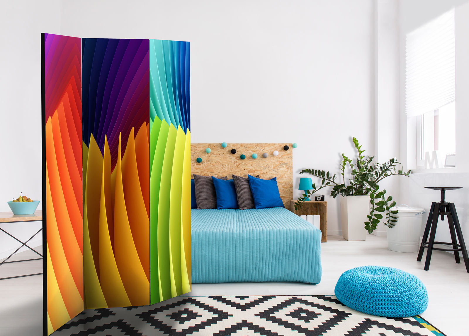 Διαχωριστικο Δωματιου - Rainbow Wave Μονης Οψης 135x172cm