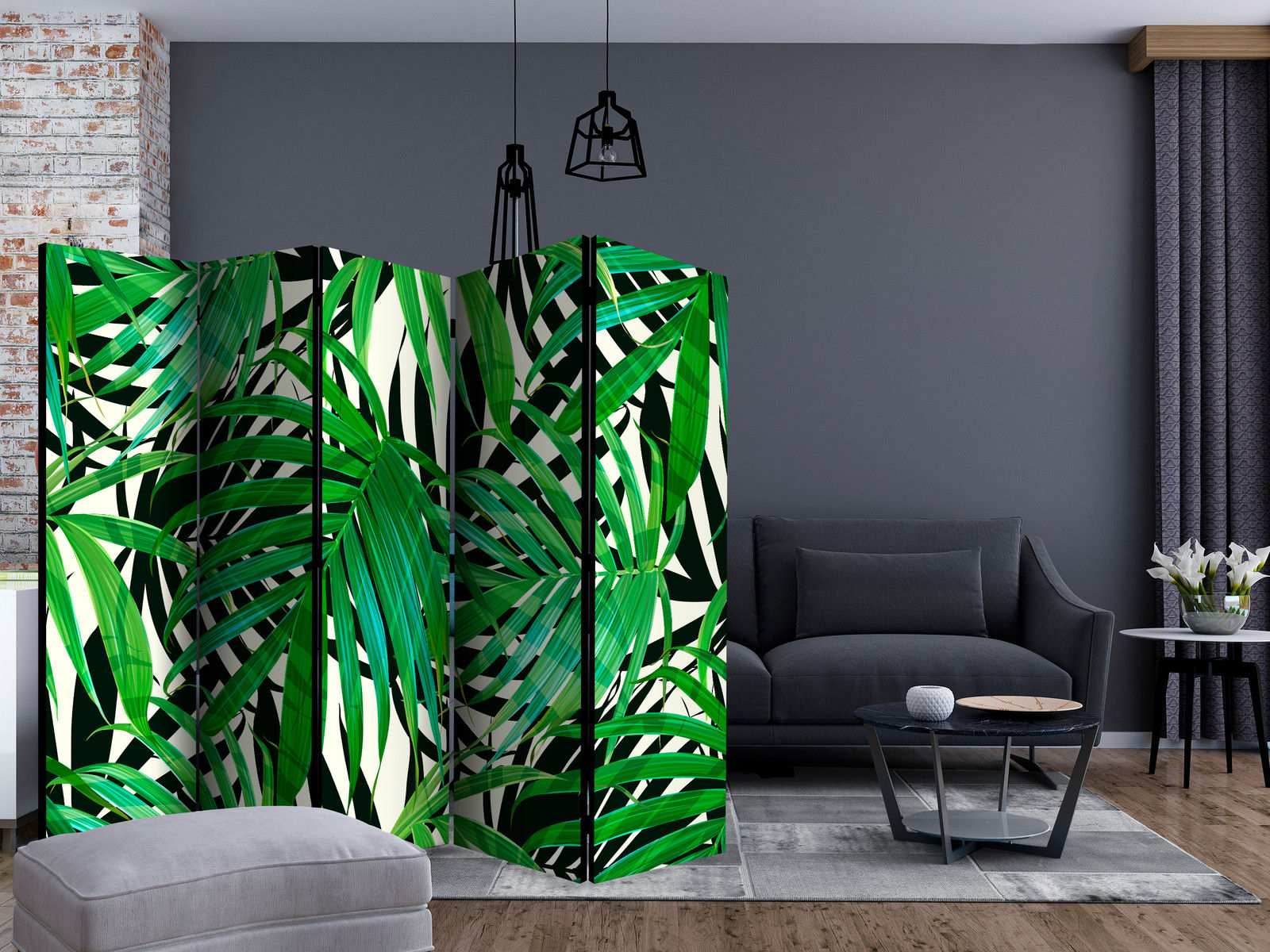 Διαχωριστικο Δωματιου - Tropical Leaves Ii Ηχοαπορροφητικο 225x172cm