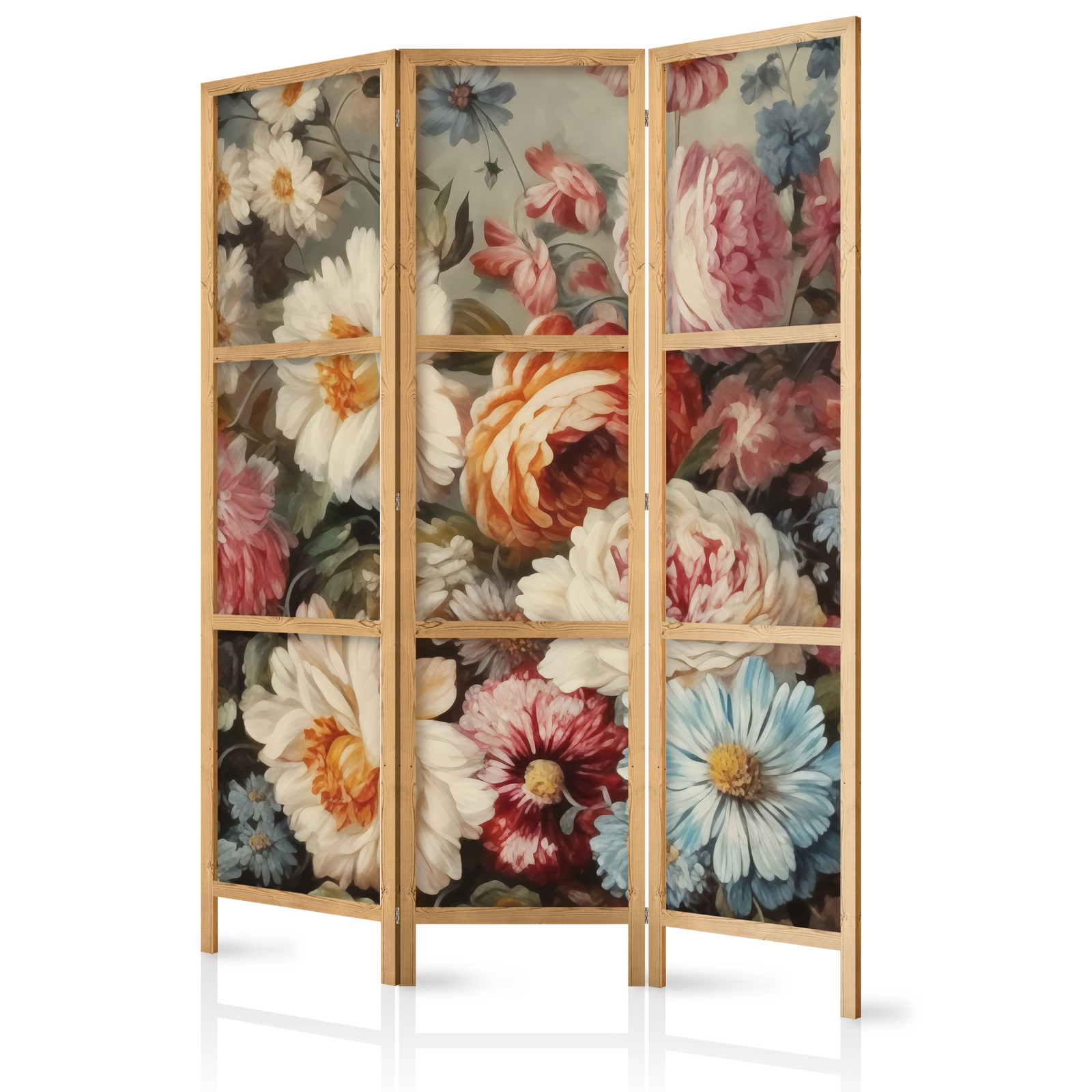 Ιαπωνικο Διαχωριστικο Δωματιου - Scent Of Nature - Beautiful Garden Flowers In Pastel Colors 135x172cm