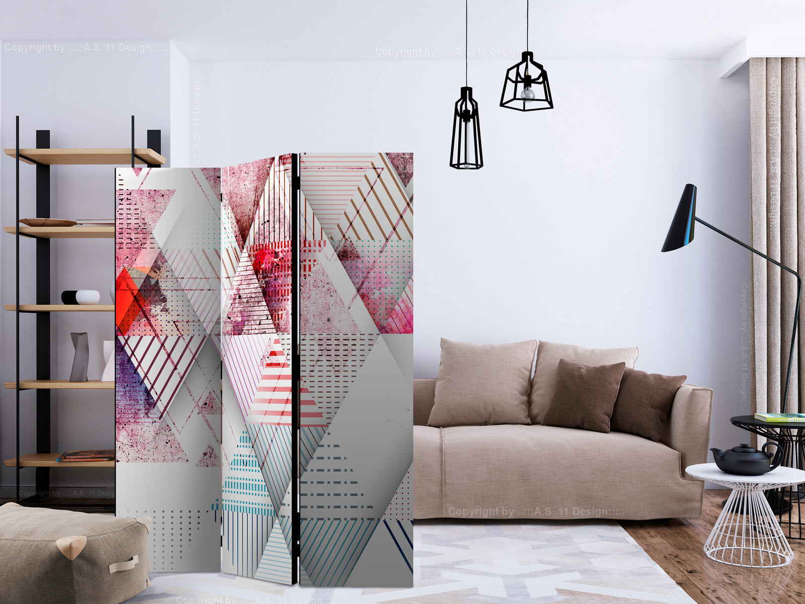 Διαχωριστικο Δωματιου - Triangular World Μονης Οψης 135x172cm