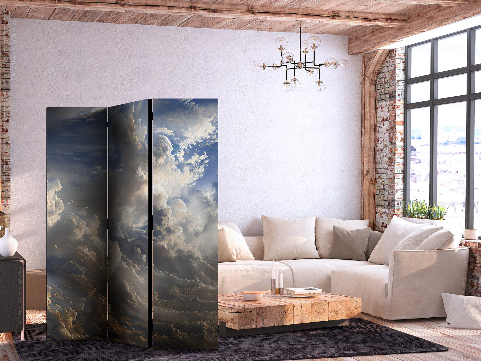 Διαχωριστικο Δωματιου - Golden Reflections On Clouds Foretelling Dusk Μονης Οψης 135x172cm