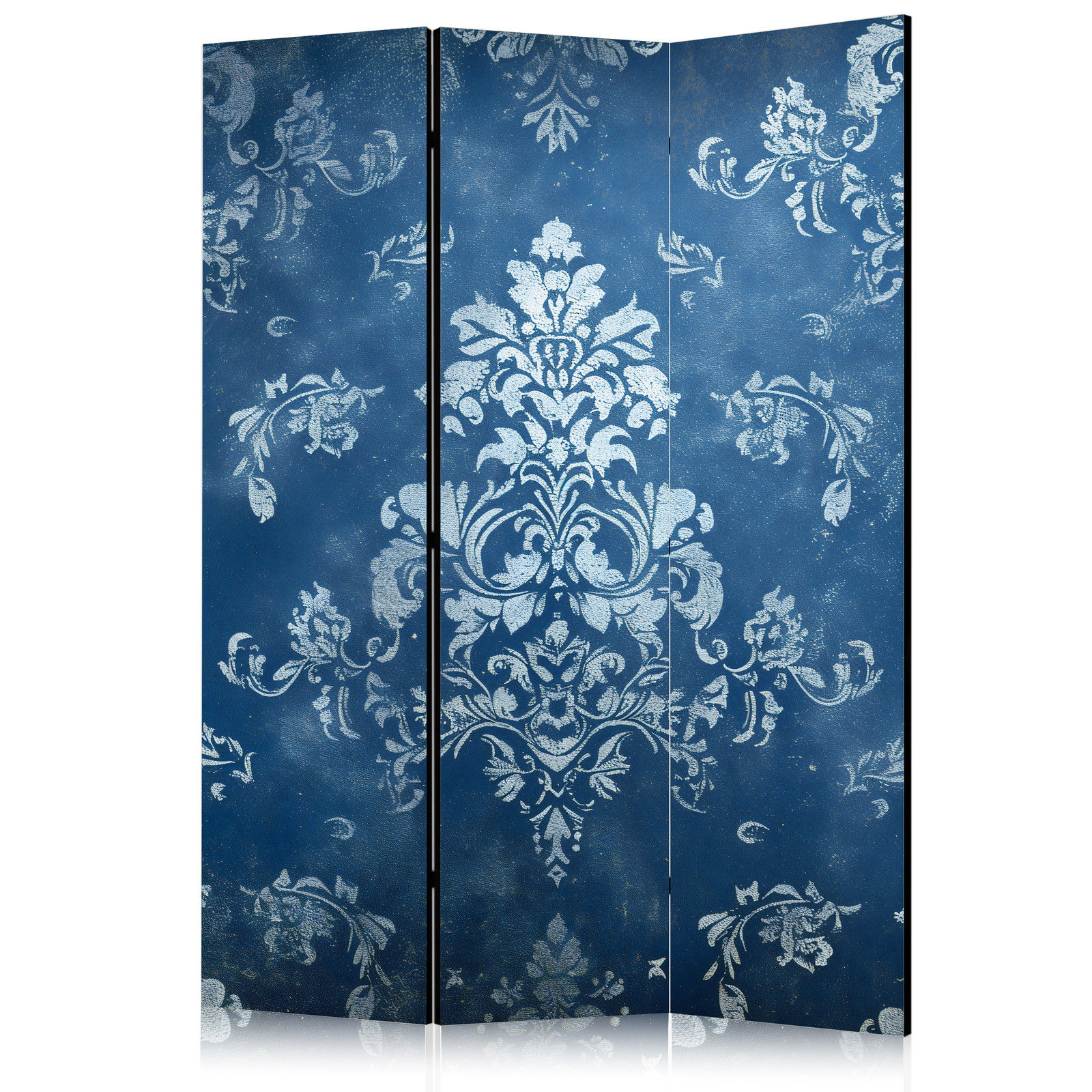 Διαχωριστικο Δωματιου - Retro Ornament - Decorative Motif In Rubbed Blues Διπλης Οψης 135x172cm