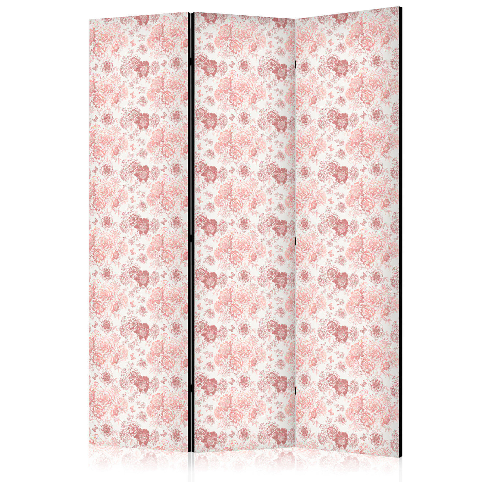 Διαχωριστικο Δωματιου - Pink Blossoming - Flowers In Warm Colors On A White Background Μονης Οψης 135x172cm
