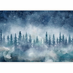 Φωτοταπετσαρια - Night Landscape - Landscape Of A Misty Forest At Night With A Starry Sky Αδιαβροχη 300x210cm