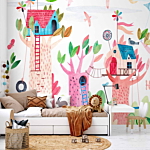 Φωτοταπετσαρια - Painted Tree Houses - A Colourful Fantasy With Kites For Children Αδιαβροχη 400x280cm