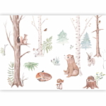Φωτοταπετσαρια - Subtle Illustration With Forest Animals Αδιαβροχη 200x140cm