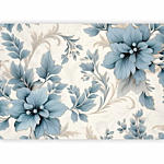 Φωτοταπετσαρια - Turquoise Flowers In Retro Ambience - Floristic Ornaments Αδιαβροχη 200x140cm