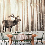 Φωτοταπετσαρια - Deer In The Snow (sepia) Αδιαβροχη 300x210cm