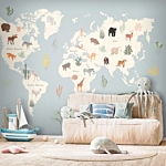 Φωτοταπετσαρια Pastel Planet Animals And Underwater Plants On A Map Αδιαβροχη 300x210cm