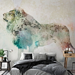 Φωτοταπετσαρια - King Of The Animals - Lion On A Solid Textured Background With Coloured Accent Αδιαβροχη 350x256cm