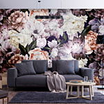 Φωτοταπετσαρια - Plant Motif With Peonies In A Garden - Retro Style Flower Background Αδιαβροχη 350x245cm