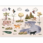 Φωτοταπετσαρια - Africa For Toddlers - Savannah Animals In Pastel Colours Αδιαβροχη 200x140cm