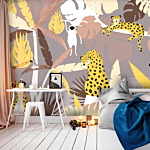 Φωτοταπετσαρια - Cheetahs In The Jungle - Landscape With Exotic Animals With Palm Trees For Children Αδιαβροχη 250x175cm