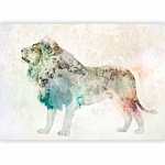 Φωτοταπετσαρια - King Of The Animals - Lion On A Solid Textured Background With Coloured Accent Αδιαβροχη 350x256cm