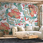Φωτοταπετσαρια - Ethnic Vegetation - Plant Motif With Ornaments In Coloured Flowers Αδιαβροχη 300x210cm