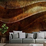 Φωτοταπετσαρια - Liquid Gold - Abstract Wavy Composition With Leaf Patterns Αδιαβροχη 150x105cm