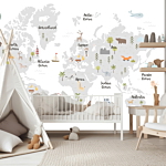 Φωτοταπετσαρια - Minimalist Map For Children's Room Αδιαβροχη 350x256cm