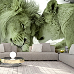 Φωτοταπετσαρια - Lion Tenderness (green) Αδιαβροχη 450x315cm