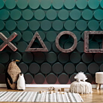 Φωτοταπετσαρια - Symbols In Green Αδιαβροχη 100x70cm
