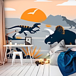 Φωτοταπετσαρια - Last Dinosaurs With Orange - Abstract Landscape For A Room Αδιαβροχη 300x210cm