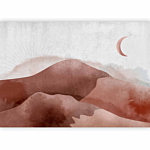 Φωτοταπετσαρια - Desert Landscape - Desert Landscape With Moon And Sunrise Αδιαβροχη 250x175cm