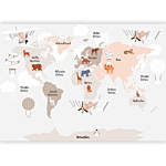 Φωτοταπετσαρια - World Map In Beige Tones For Children's Room Αδιαβροχη 300x210cm