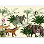 Φωτοταπετσαρια - Jungle Land With Animals In The Style Of Old Engravings Αδιαβροχη 250x175cm