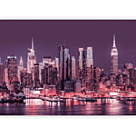 Φωτοταπετσαρια - Purple Night Over Manhattan - Cityscape Of New York Architecture Αδιαβροχη 200x140cm