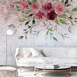 Φωτοταπετσαρια - Summer Bloom - Plant Motif With Flowers And Leaves In Pink Tones Αδιαβροχη 400x280cm