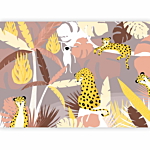 Φωτοταπετσαρια - Cheetahs In The Jungle - Landscape With Exotic Animals With Palm Trees For Children Αδιαβροχη 250x175cm