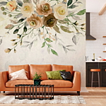 Φωτοταπετσαρια - Summer Bloom - Retro Floral Motif With Flowers And Leaves With Patterns Αδιαβροχη 300x210cm