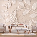 Φωτοταπετσαρια - Paper Flowers (beige) Αδιαβροχη 300x210cm