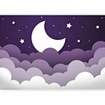 Φωτοταπετσαρια - Moon Dream - Clouds In A Purple Sky With Stars For Children Αδιαβροχη 350x245cm
