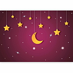 Φωτοταπετσαρια - Skyline - Violet Night Sky Landscape With Stars For Children Αδιαβροχη 150x105cm