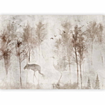 Φωτοταπετσαρια - Among The Trees - Landscape In Grey Tones In Fog In A Clearing With Birds Αδιαβροχη 250x175cm