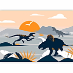 Φωτοταπετσαρια - Last Dinosaurs With Orange - Abstract Landscape For A Room Αδιαβροχη 300x210cm