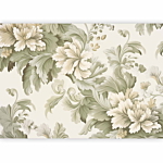 Φωτοταπετσαρια - Retro Vintage Flowers In Delicate Cream And Green Colors Αδιαβροχη 100x70cm