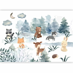 Φωτοταπετσαρια - Forest Games - Animals In A Forest Painted In Watercolours Αδιαβροχη 400x280cm