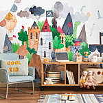 Φωτοταπετσαρια - A Colourful Treasure Island With A Castle - A Pirate Ship At Sea For Children Αδιαβροχη 300x210cm